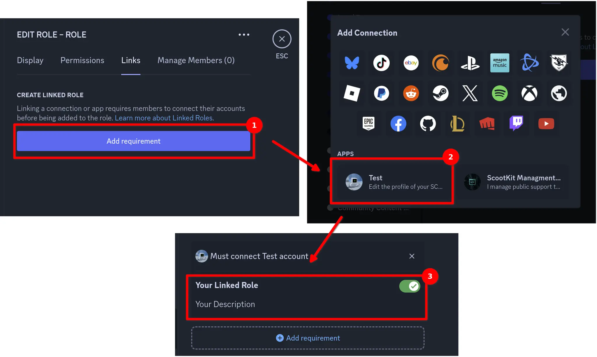 Dieser Screenshot zeigt, wie die Rollenanforderung auf Discord hinzugefügt wird