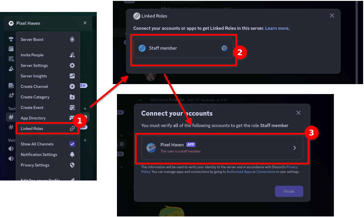 How to open the Linked Role claim site on Discord